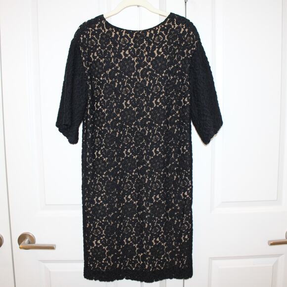 CHLOE Black Lace Flutter Sleeve Mini Shift Dress | EU 34 - US 2 - Picture 7 of 10